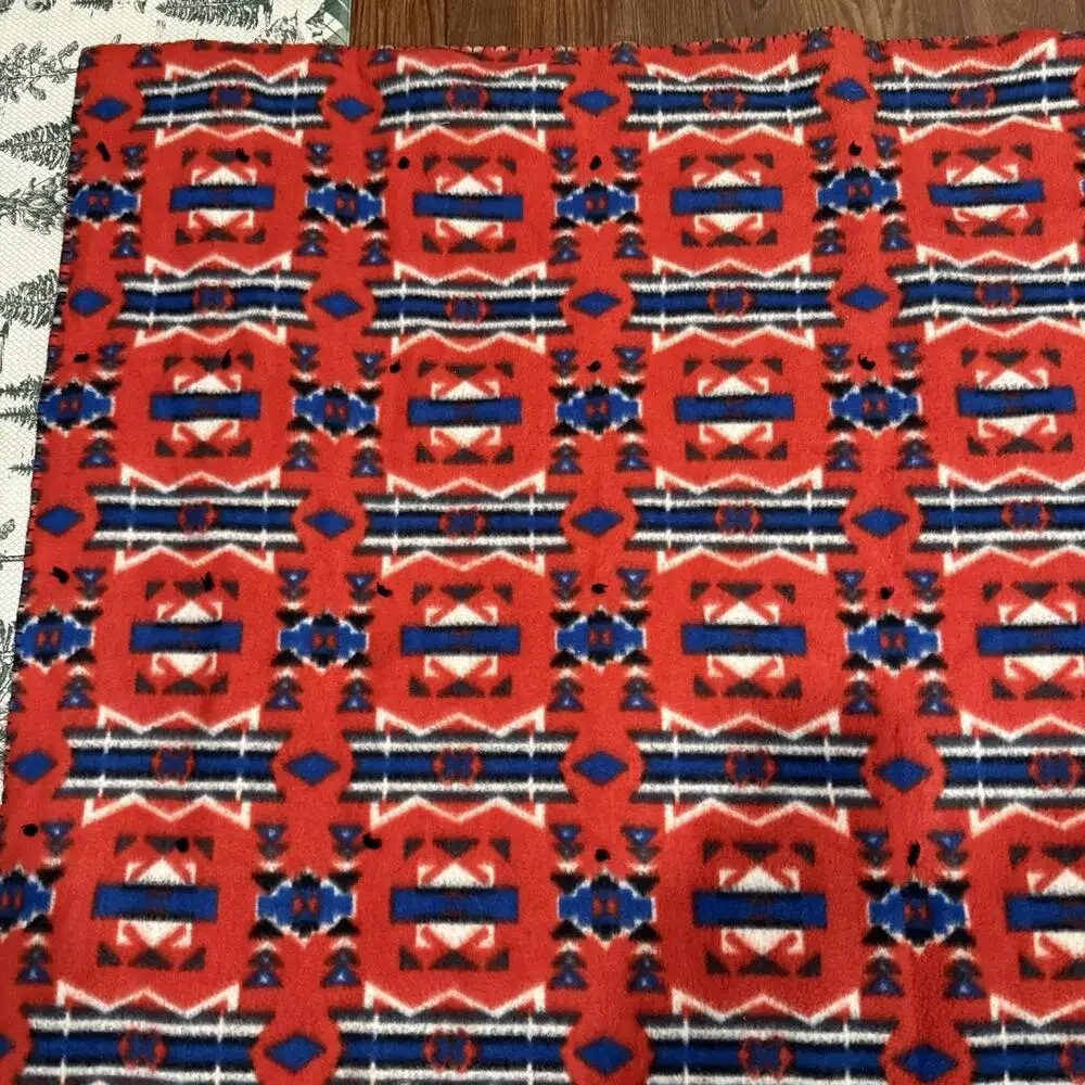 Vintage 90s‎ RARE Southwestern Navajo Blanket Reversible Colorful 70x53